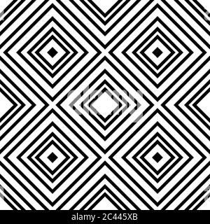 Design nahtloser monochromer Hintergrund mit Rauten auf weißem Hintergrund. Stock Vektor