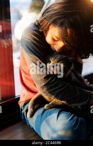 Junge kuscheligen Katze zu Hause Stockfoto