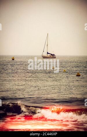Segelschiff auf Mittelmeer, Frankreich Stockfoto