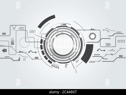 Abstrakter technologischer Hintergrund mit verschiedenen technologischen Elementen. Struktur Muster Technologie Hintergrund. Vektorgrafik. Stock Vektor