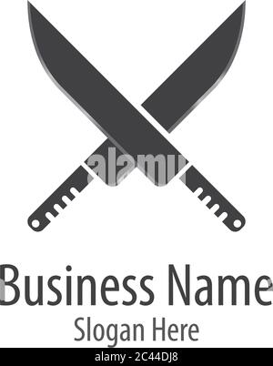 Messer Logo Vorlage Vektor Symbol Illustration Design Stock Vektor