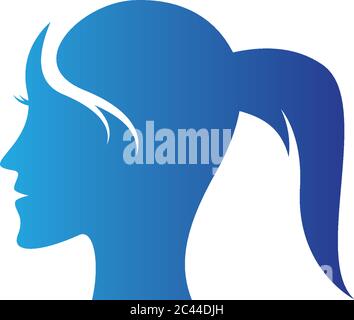 Frau Gesicht silhouette Charakter Illustration logo Symbol Vektor Stock Vektor