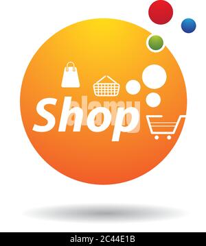 Shop Logo Vorlage Vektor Symbol Illustration Design Stock Vektor