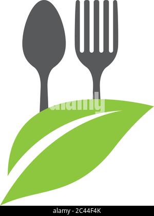Organic Food Logo Vorlage Vektor Symbol Illustration Stock Vektor