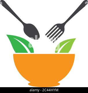 Organic Food Logo Vorlage Vektor Symbol Illustration Stock Vektor