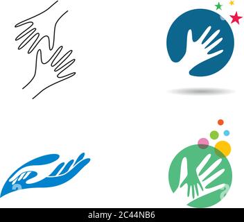 Hand Care Logo Vorlage Vektor Icon Business Stock Vektor
