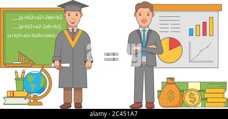 Bildung Konzept Vektor-Illustration in flachen linearen Stil Stock Vektor