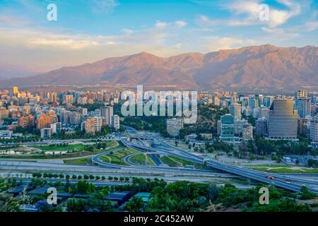 Santiago de Chile visto desde el cerro San Cristobal Stockfoto