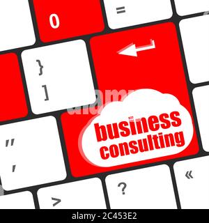 Computer-Tastatur mit Unternehmensberatung Schlüssel. Business-Konzept Stockfoto