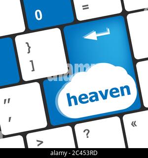 Heaven-Taste auf den Tastaturtasten des Computers Stockfoto