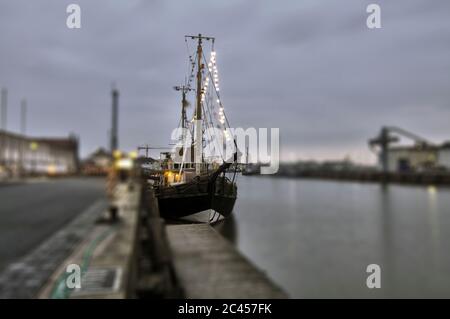 Leuchtschiff im Hafen von Bremerhaven, Deutschland Stockfoto