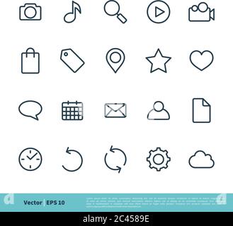 Linie Art Symbol Set Vektor Logo Vorlage Illustration Design. Vektor EPS 10. Stock Vektor