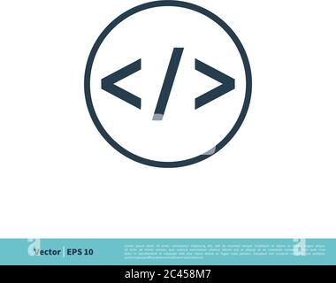 Codiersymbol Vektor Logo Vorlage Illustration Design. Vektor EPS 10. Stock Vektor
