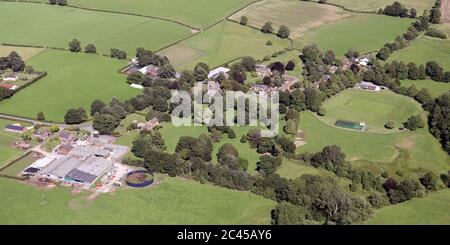 Luftaufnahme des Cheshire-Dorfes Mobberley Stockfoto