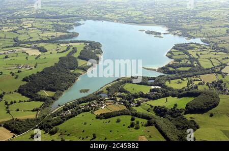 Luftaufnahme des Wasserreservoirs von Carsington Stockfoto