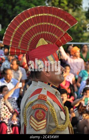 Wagah-Attari Grenzzeremonie, Indien Stockfoto