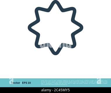 Linie Stern Symbol Vektor Logo Vorlage Illustration Design. Vektor EPS 10. Stock Vektor