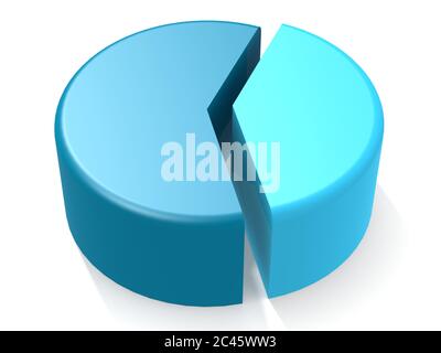 Blaue Kreisdiagramm mit 40 Prozent, 3D-Rendering Stockfoto