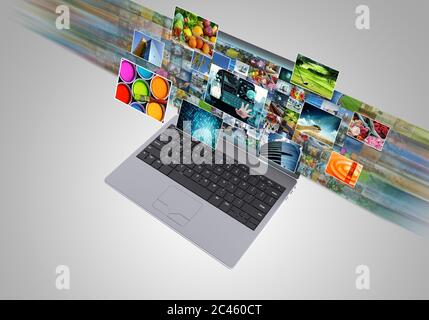 Internet-Breitband und Streaming-Multimedia-Technologie Stockfoto