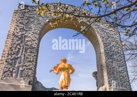 Johann Strauss Statue im Stadtgarten in Wien Stockfoto