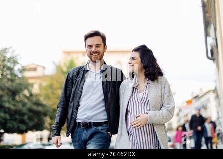 Schwangere Paar, Florenz, Italien Stockfoto