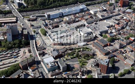 Luftaufnahme des Merseyway Shopping Centers in Stockport bei Manchester Stockfoto