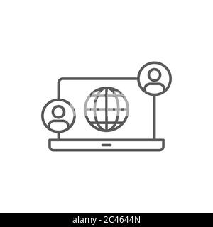 Online Consulting Vektor Symbol Symbol auf weißem Hintergrund isoliert Stock Vektor