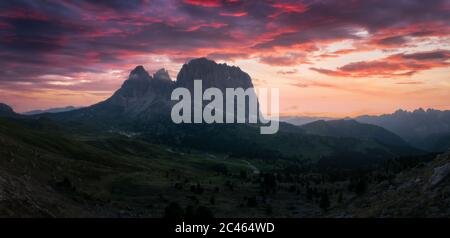 Langkofelberg Langkofel in den Dolomiten, Italien Stockfoto