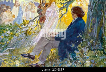 LUDWIG van BEETHOVEN (1770-1827) Deutscher Komponist in einer Illustration des frühen 20. Jahrhunderts Stockfoto