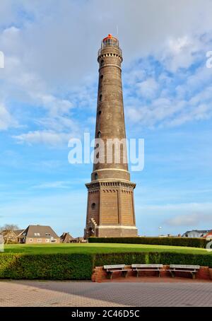 Neuer Leuchtturm auf der Nordseeinsel Borkum Stockfoto