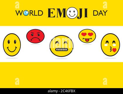 vektor-Illustration der Welt Emoji Tag Poster oder Grußkarte Design Stock Vektor