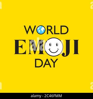 vektor-Illustration der Welt Emoji Tag Poster oder Grußkarte Design Stock Vektor