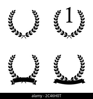 lorbeerkranz Symbol Vektor-Illustration in schwarz Stock Vektor