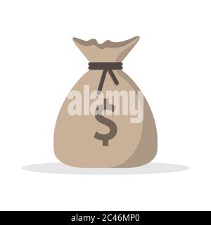 Tüte Geld. Einfaches flaches Farbsymbol auf weißem Hintergrund isoliert Stock Vektor