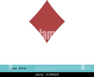 Poker Card Diamond Sign, Casino Icon Vektor Logo Vorlage Illustration Design. Vektor EPS 10. Stock Vektor