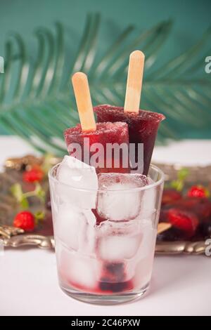 Hausgemachte Eis-Eis-Eis-Eis-Eis aus Bio-frischen Beeren Stockfoto