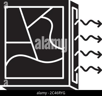 Bilderrahmen Klimaanlage schwarz Glyphe Symbol Stock Vektor