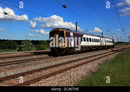 158 773 EMR Regional, East Midlands Train, Newark on Trent, Nottinghamshire, England; Großbritannien Stockfoto