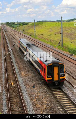 158864 EMR Regional, East Midlands Train, Newark on Trent, Nottinghamshire, England; Großbritannien Stockfoto