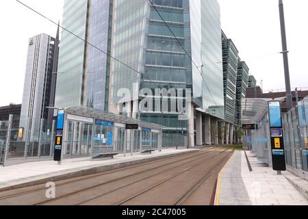 Nummer drei Snowhill schließt die letzte Phase der Entwicklung hinunter zum St Chads Circus ab. Das Gebäude Nummer drei, von der neuen U-Bahnstation St. Chads aus gesehen. Stockfoto