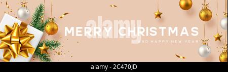 Horizontales Weihnachtsbanner. Stock Vektor