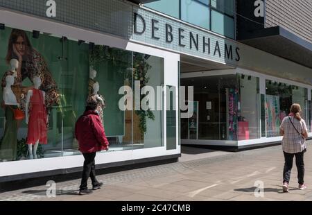 Das Kaufhaus in der Oxford Street der Firma Debenhams, die kürzlich in die Verwaltung gegangen ist. Stockfoto