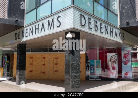 Das Kaufhaus in der Oxford Street der Firma Debenhams, die kürzlich in die Verwaltung gegangen ist. Stockfoto