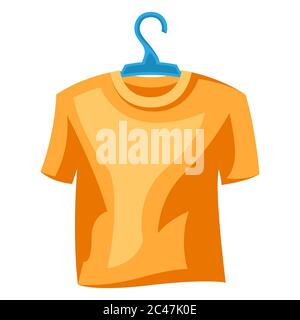 Abbildung des T-Shirts auf Kleiderbügel. Stock Vektor