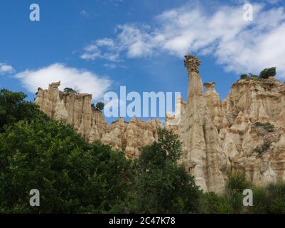 Orgeln in Ille sur Tet, eine beeindruckende geologische Formation aus Sand nach Jahren der Erosion Stockfoto