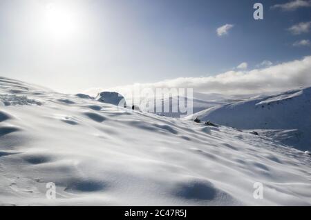 Verschneite Winter in Wicklow Mountains, Irland Stockfoto