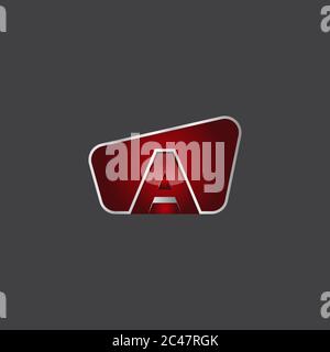 Unternehmen erste 3d-Brief ein Logo Design Vorlage Vektor. Rote Farbe 3D Media Play Logo Vektor Vorlage. Stock Vektor