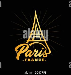 Paris Vektor und Illustration. Eiffelturm in Paris. Stock Vektor