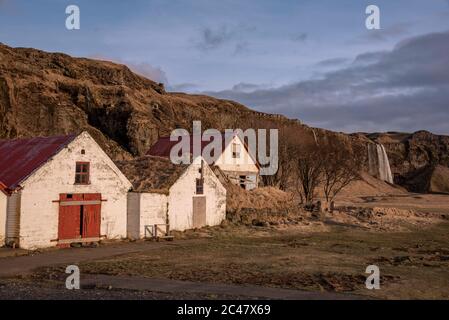 Seljalandsfoss, Bei Vik, Südisland Stockfoto