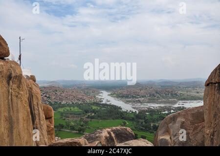 Alte Ruinen von Hampi, Indien Stockfoto